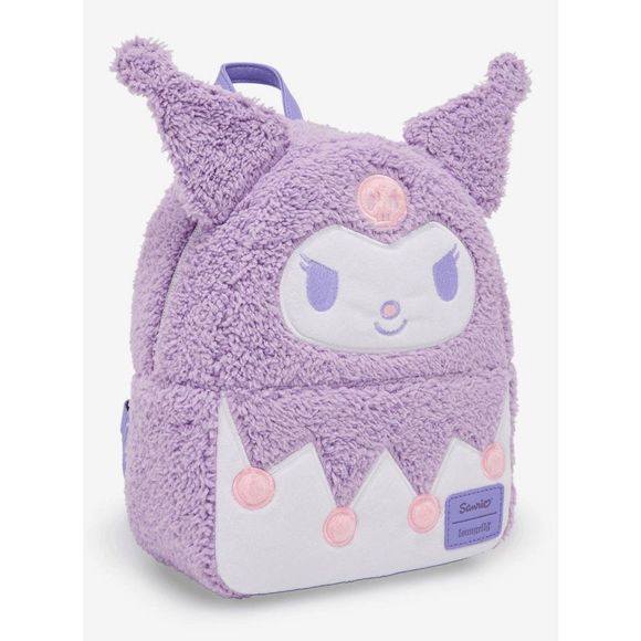 Loungefly Sanrio Kuromi Purple Pastel Fuzzy Mini Backpack